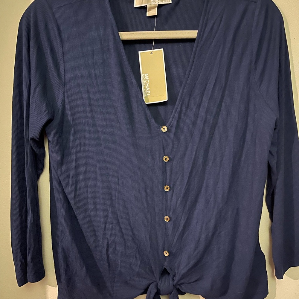 Michael Kors Navy Button-Down Shirt
